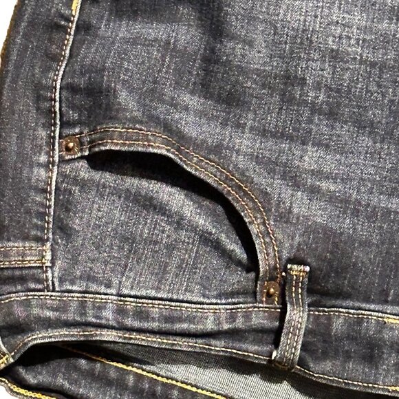 Womens Bootcut Jeans Size 16 Dark Wash Denim Mid-Rise Classic 5-Pocket Style - Picture 10 of 16